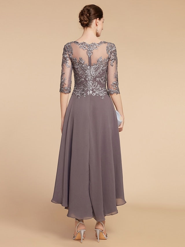 Asymmetrical Scoop A Line Mother of the Bride Dresses