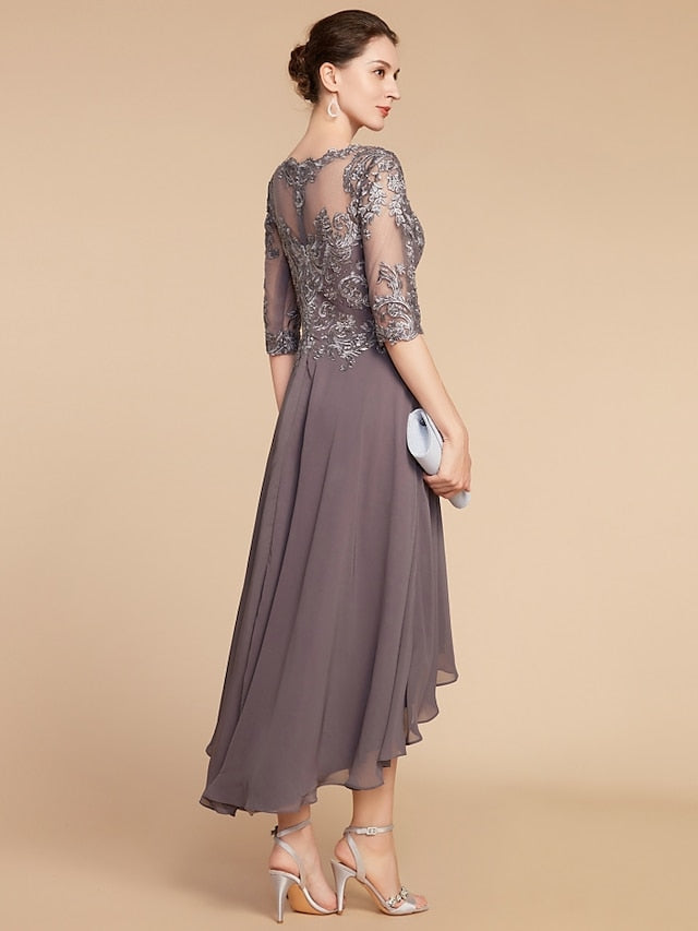 Asymmetrical Scoop A Line Mother of the Bride Dresses