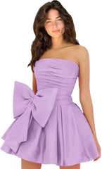 Royal Blue Homecoming Dress Taffeta Strapless Short Party Dress