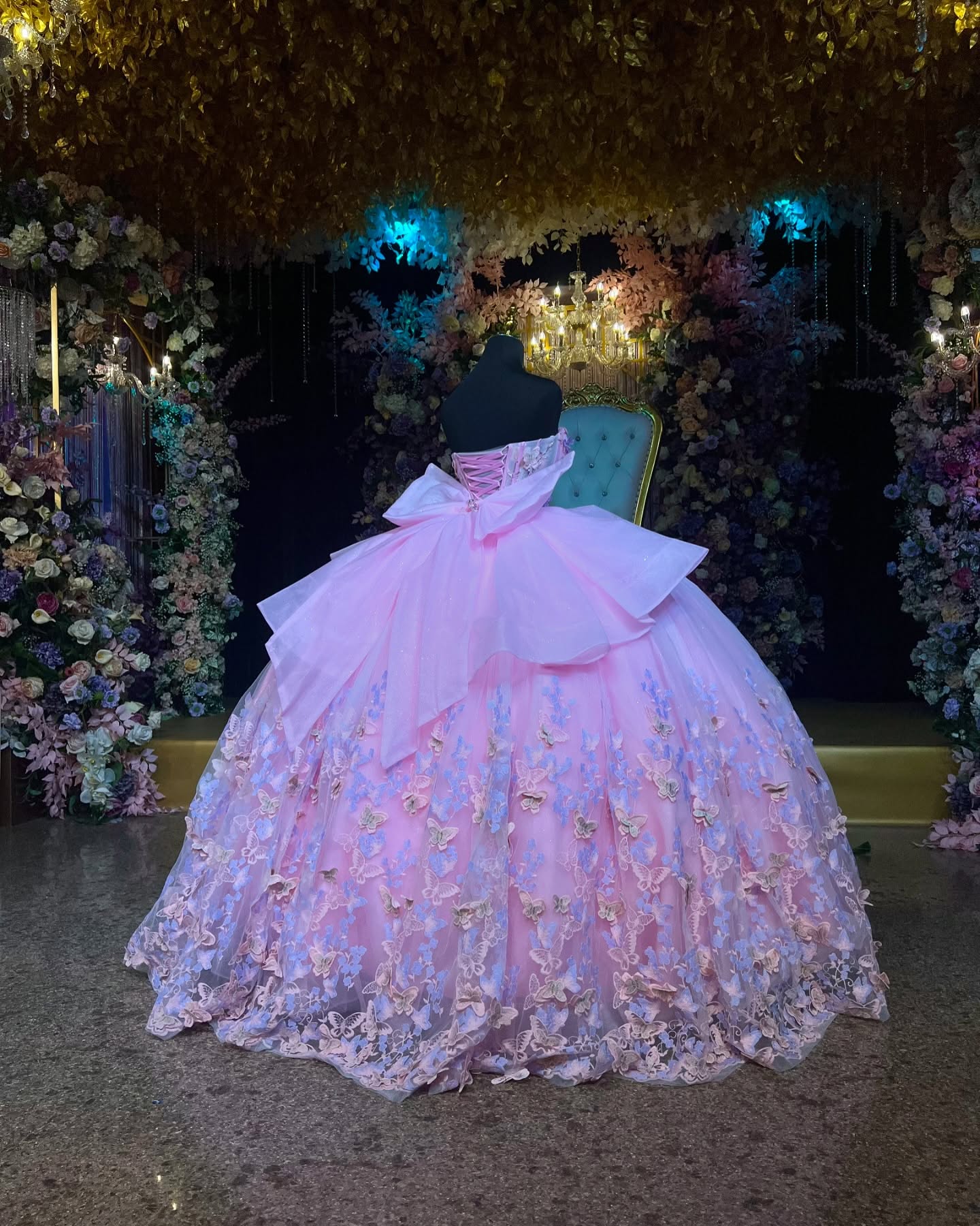 Ball Gown Strapless Sleeveless Pleated 3S Butterflies Appliques Shawl Bow Knot Pink Tulle Quinceanera Dress Birthday Party Gown Evening Formal Gown For Sweet 16