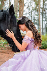 Ball Gown Off the Shoulder Quinceanera Dress Appliques 3D Flowers Birthday Gown For Sweet 16