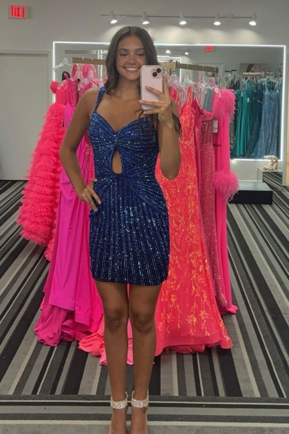 Beaded Black Homecoming Dress Tight Short Prom Dress