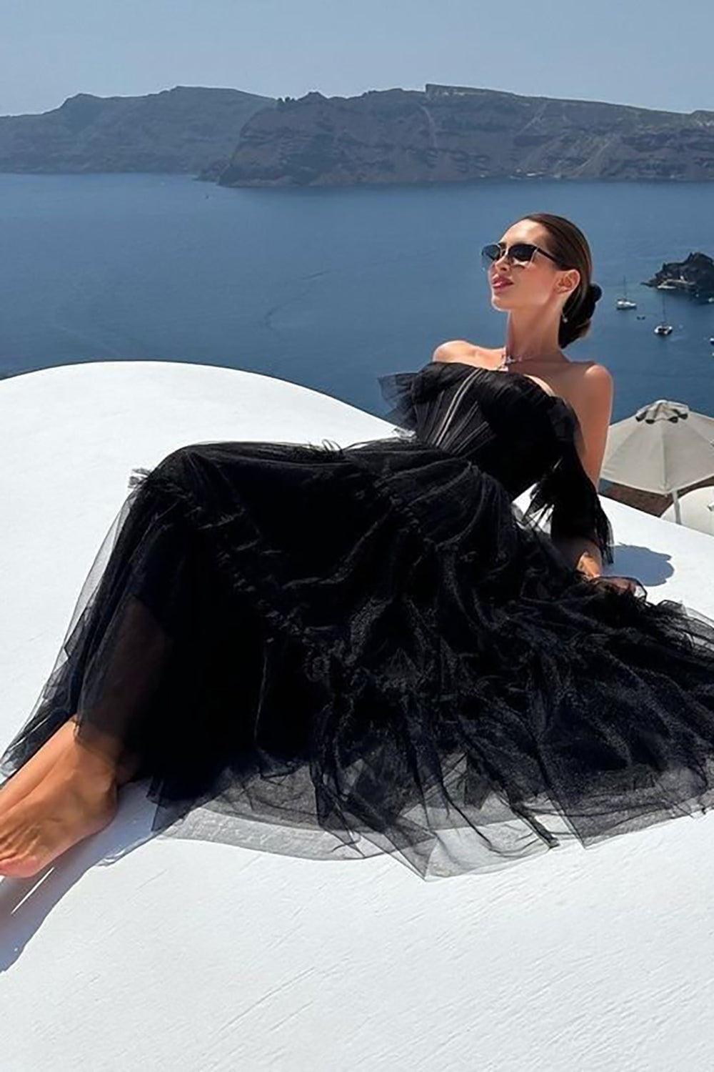 Black Homecoming Dress A-Line Corset Ruffled Tulle Cocktail Party Dresses