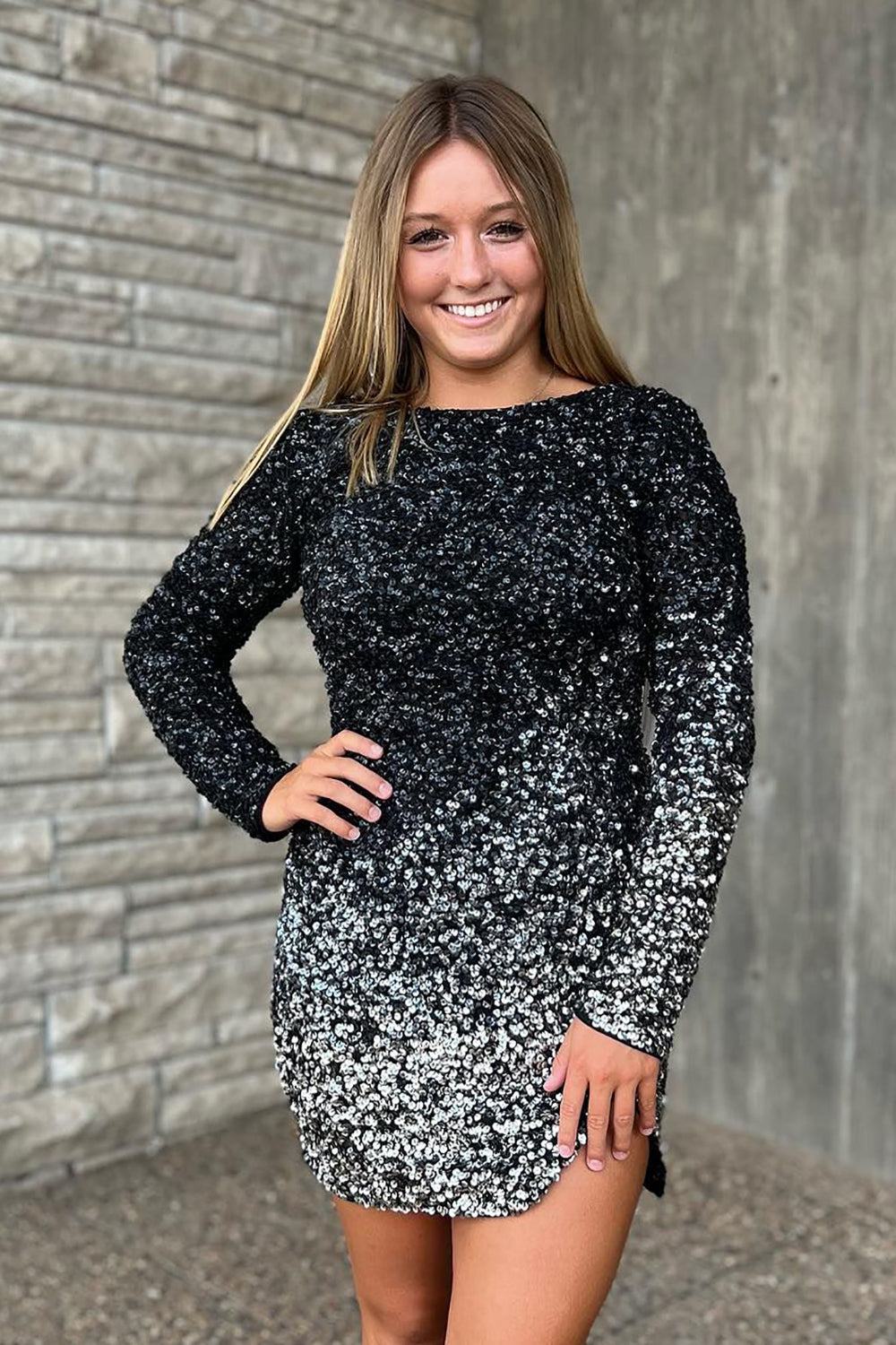 Black Homecoming Dress Bateau Open Back Tight Short Prom Dress