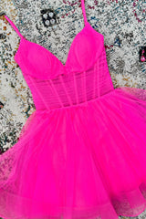 Black Homecoming Dress Corset A-Line Short Tulle Prom Dress