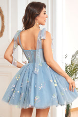 Black Homecoming Dress Corset EmbroideRed Homecoming Dress Short A-Line Prom Dress