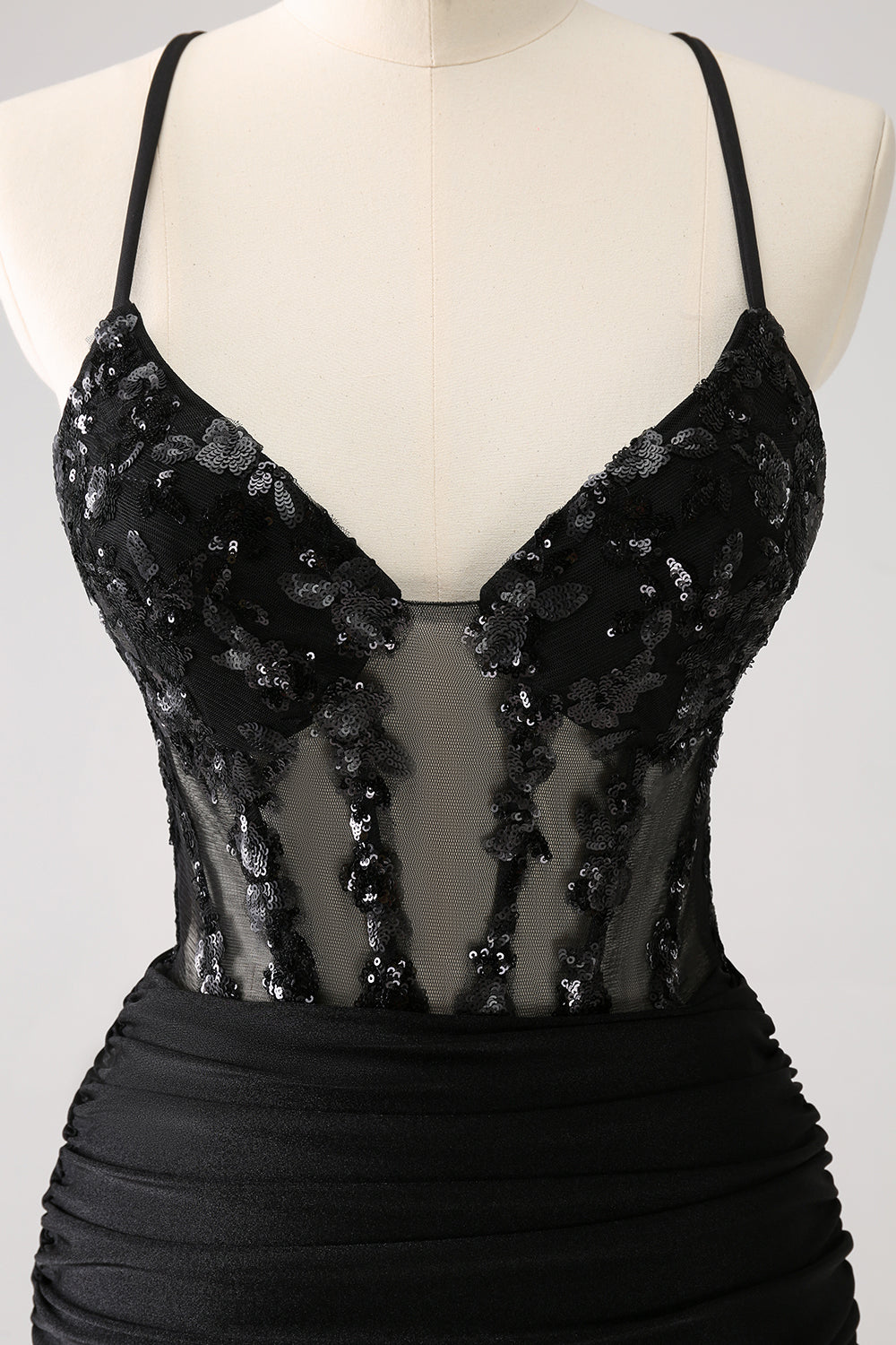 Black Homecoming Dress Corset Sequined Short Tight Prom Dress
