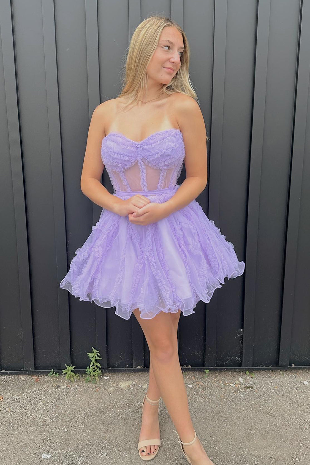 Black Homecoming Dress Corset Sweetheart A-Line Short Tulle Cocktail Party Dresses