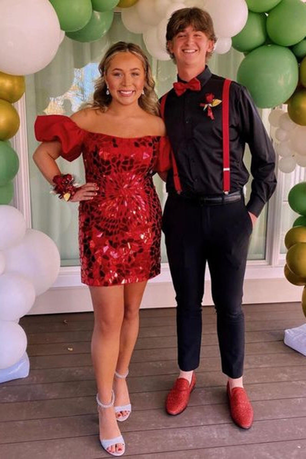 Black Homecoming Dress Mirror Off The Shoulder Tight Short Prom Dress