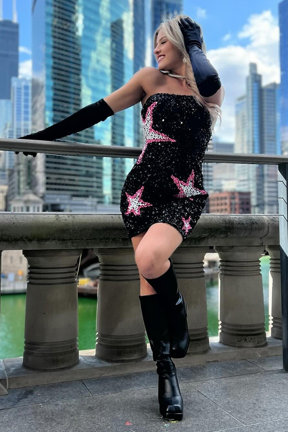 Black Homecoming Dress Sequin Tight Short Prom Dress