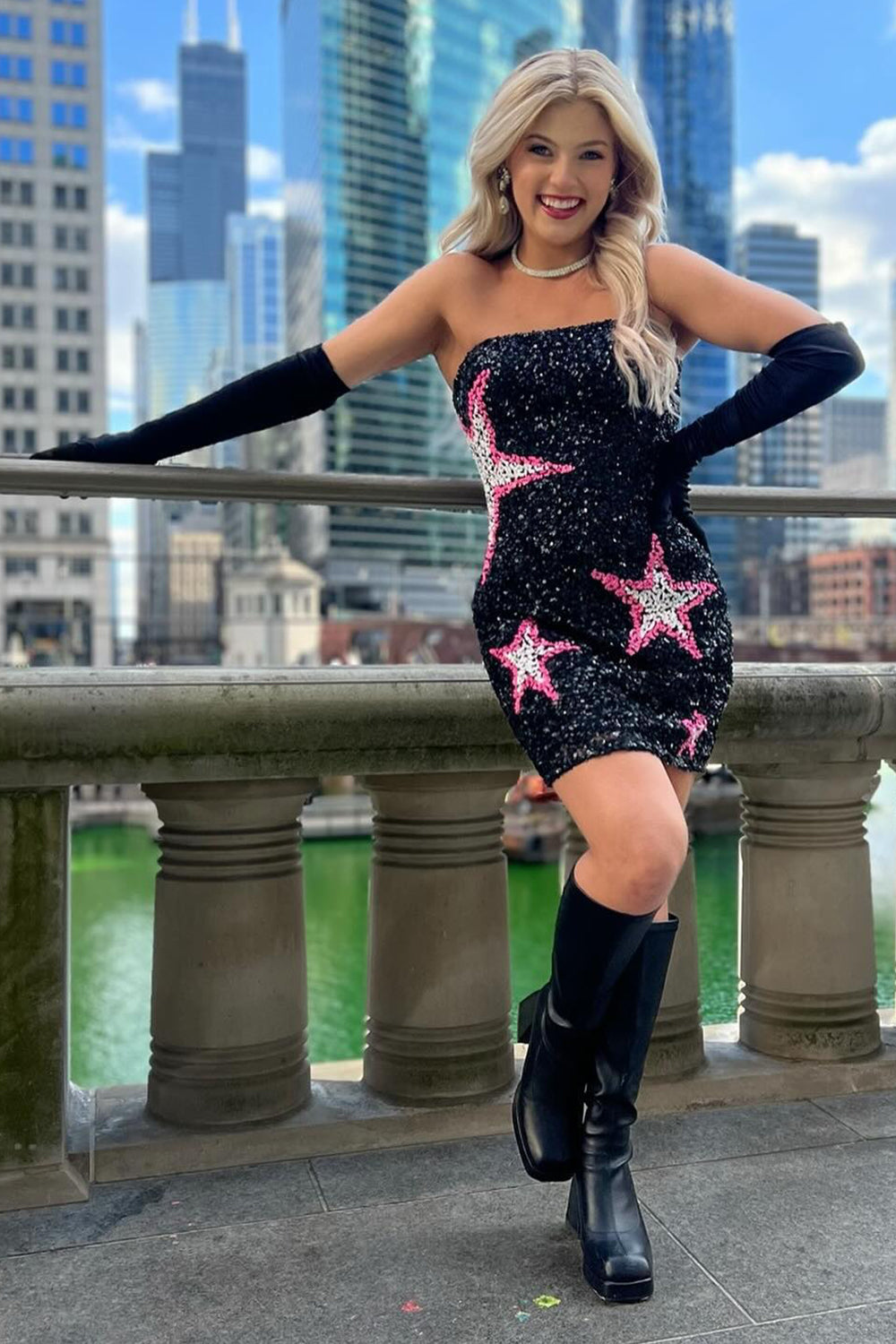 Black Homecoming Dress Sequin Tight Short Prom Dress