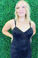 Black Homecoming Dress Spaghetti Straps Fringed Tight Short Prom Dress