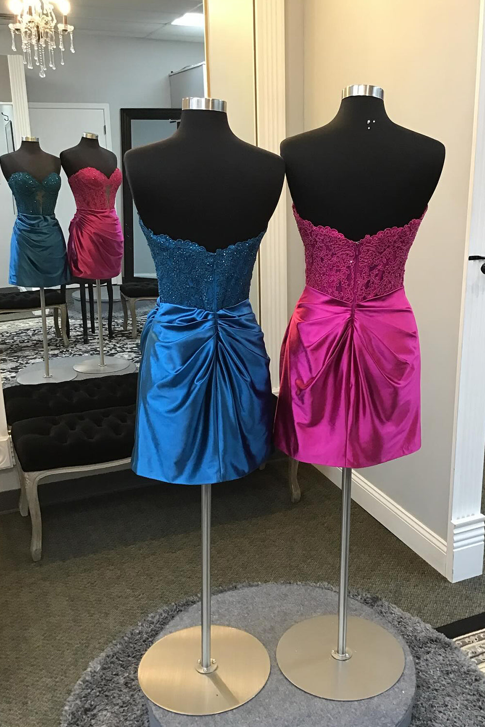Black Homecoming Dress Strapless Corset Tight Short Cocktail Dresses with Appliques