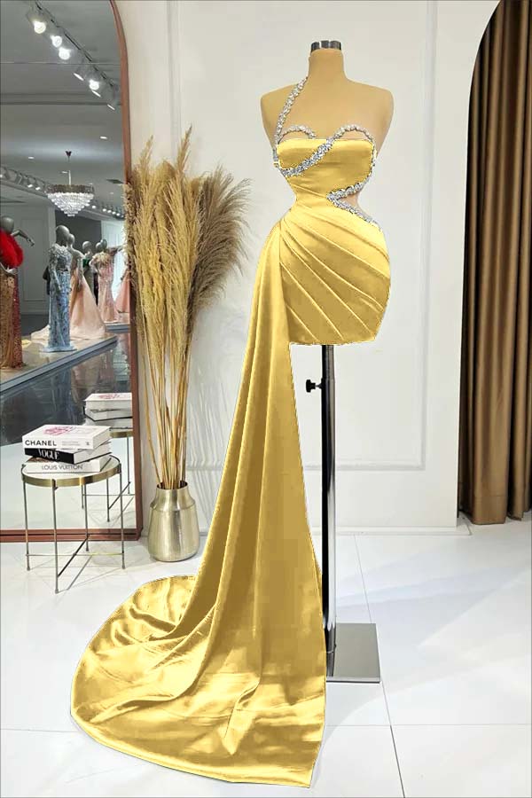 Black One Shoulder Homecoming Dress Sleeveless Short Cocktail Dress Pleated With Ruffles