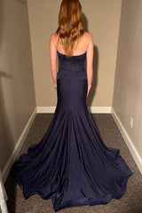 Black Prom Dress Sweetheart Corset Long Formal Dress With Slit