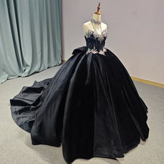 Black Shiny Princess Quinceanera Dress Strapless Sweet 16 Dress Lace Beads 15Th Party Gown Ball Gown Dress