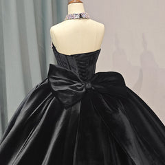 Black Shiny Princess Quinceanera Dress Strapless Sweet 16 Dress Lace Beads 15Th Party Gown Ball Gown Dress