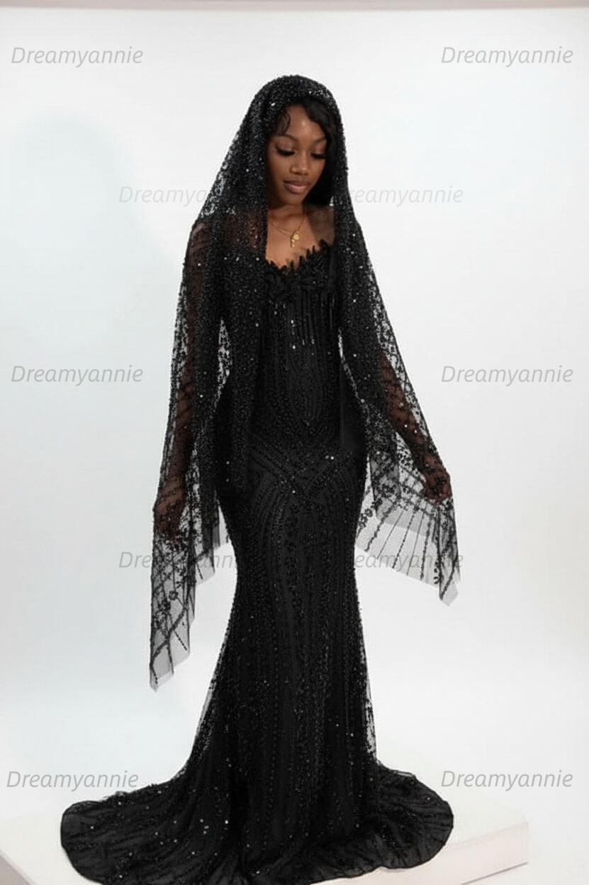 Dreamyannie Sweetheart Prom Dress Mermaid Stunning Evening Dress with Beadings