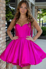 Blue A Line Homecoming Dresses Satin Short Corset Cocktail Dresses With Bows