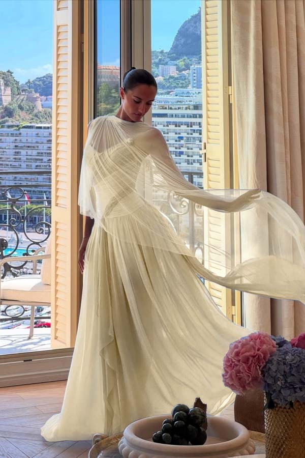 Blue A Line Prom Dress Multicolor Formal Dress