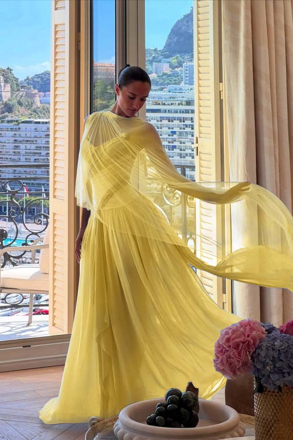 Blue A Line Prom Dress Multicolor Formal Dress