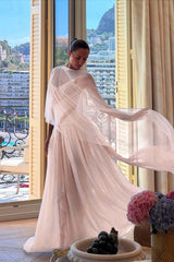 Blue A Line Prom Dress Multicolor Formal Dress