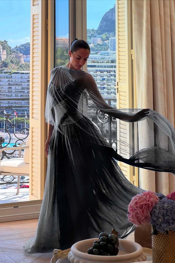 Blue A Line Prom Dress Multicolor Formal Dress