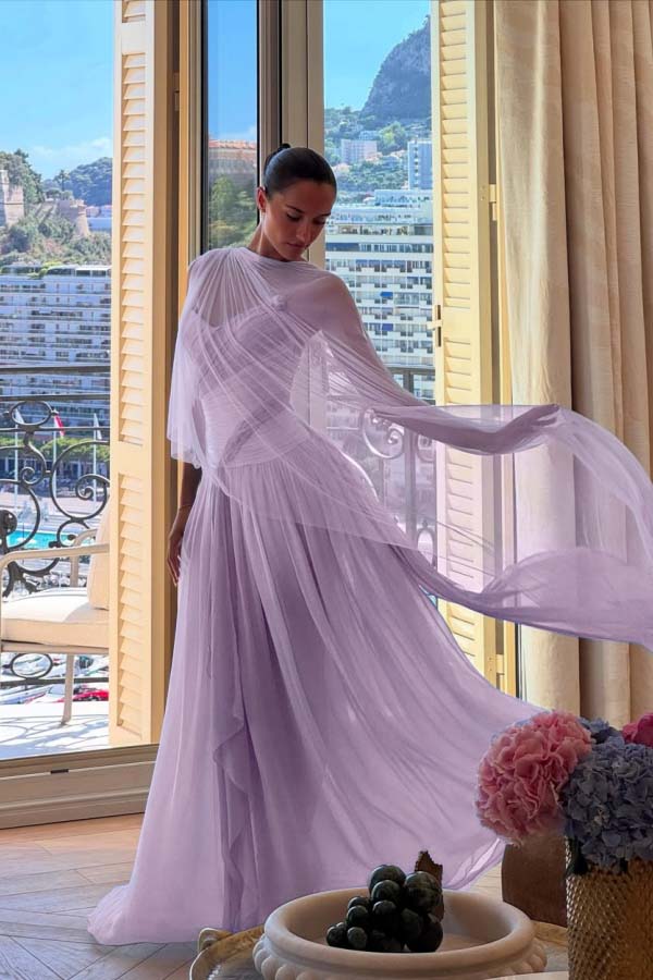 Blue A Line Prom Dress Multicolor Formal Dress