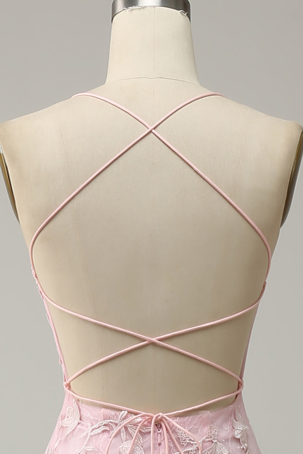 Blue Halter Prom Dress Backless Mermaid Tulle Evening Dress with Appliques