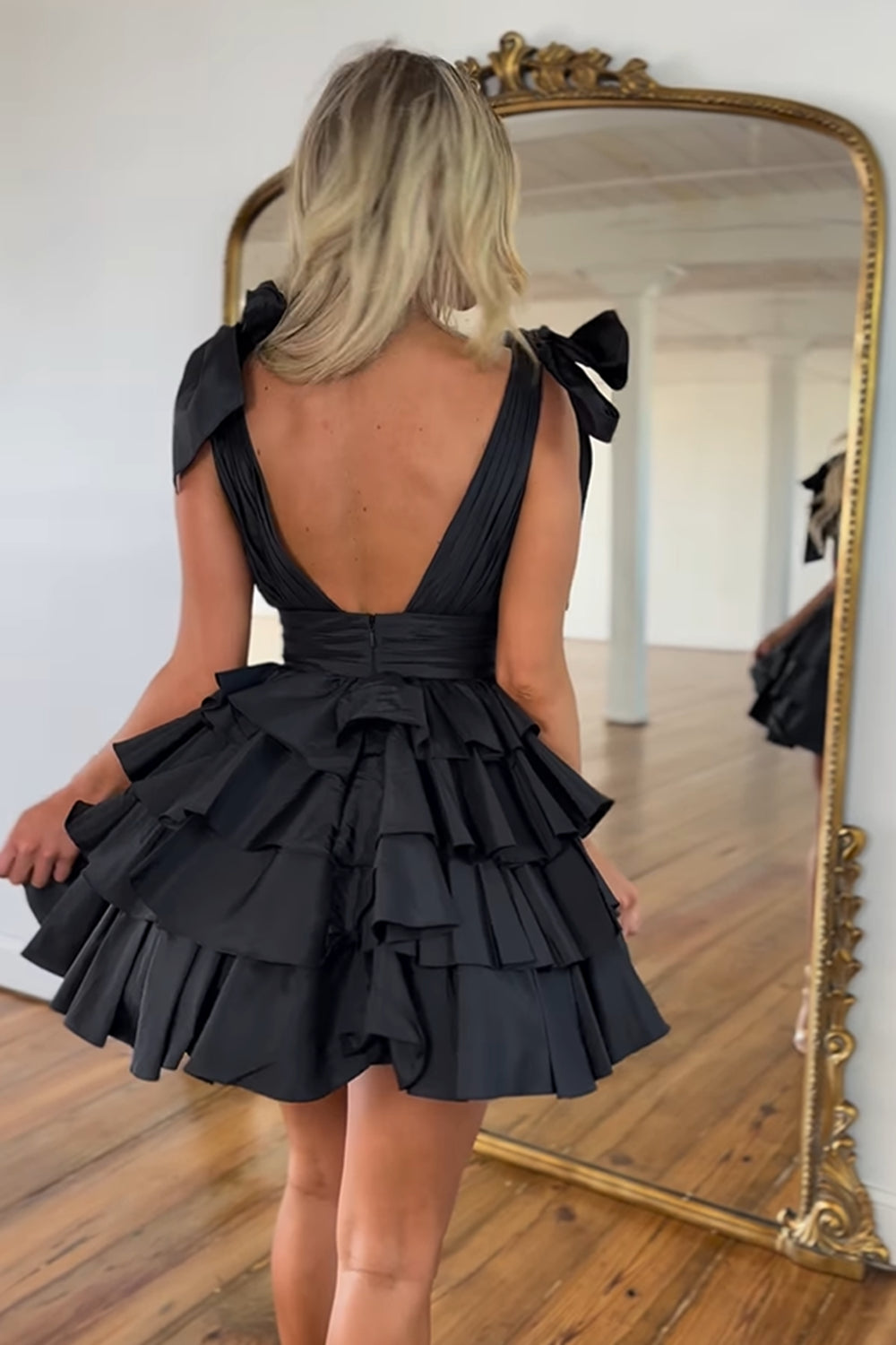 Blue Homecoming Dress A Line Short Cocktail Dresses With Ruffles