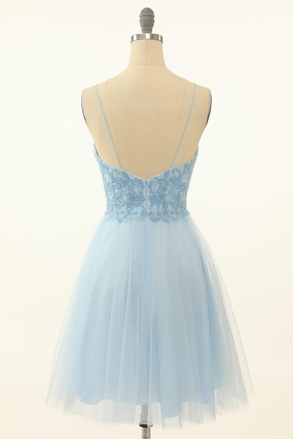 Blue Homecoming Dress A-line Cute Prom Dress with Appliques