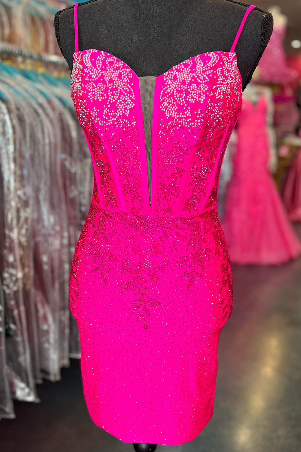 Blue Homecoming Dress Beaded Corset Lace-Up Back Tight Short Cocktail Dresses