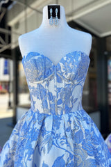 Blue Homecoming Dress Corset A Line Short Prom Dress