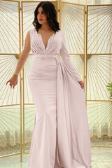 Blue Mermaid Prom Dress Long Sleeve Beaded Formal Dress