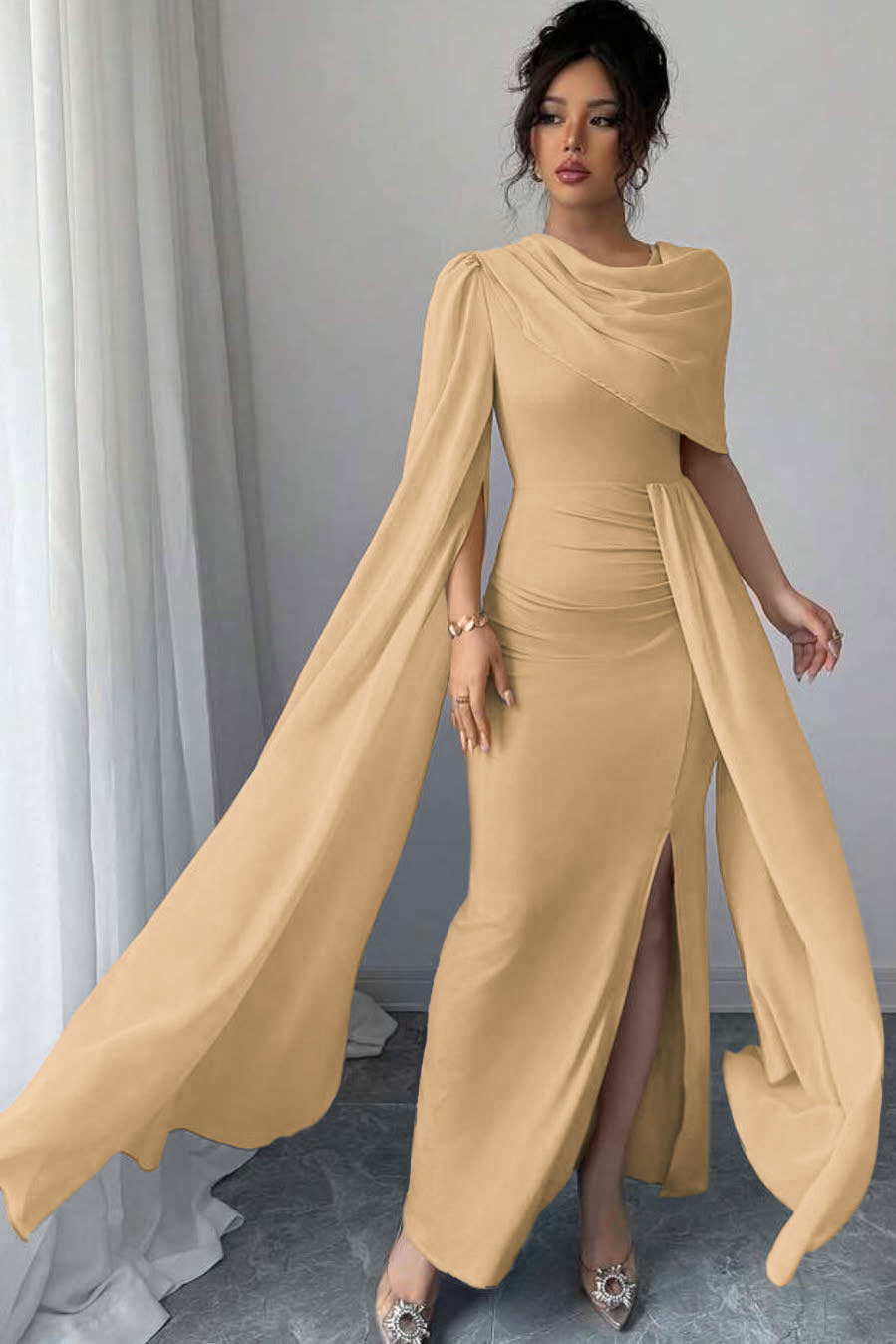 Blue Mermaid Prom Dress Satin Formal Dress