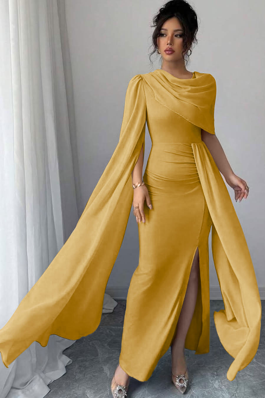 Blue Mermaid Prom Dress Satin Formal Dress