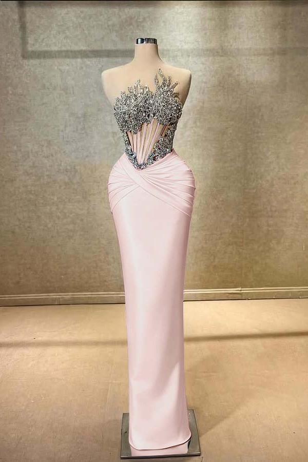 Blue Mermaid Prom Dress Sleeveless Beaded Formal Dress