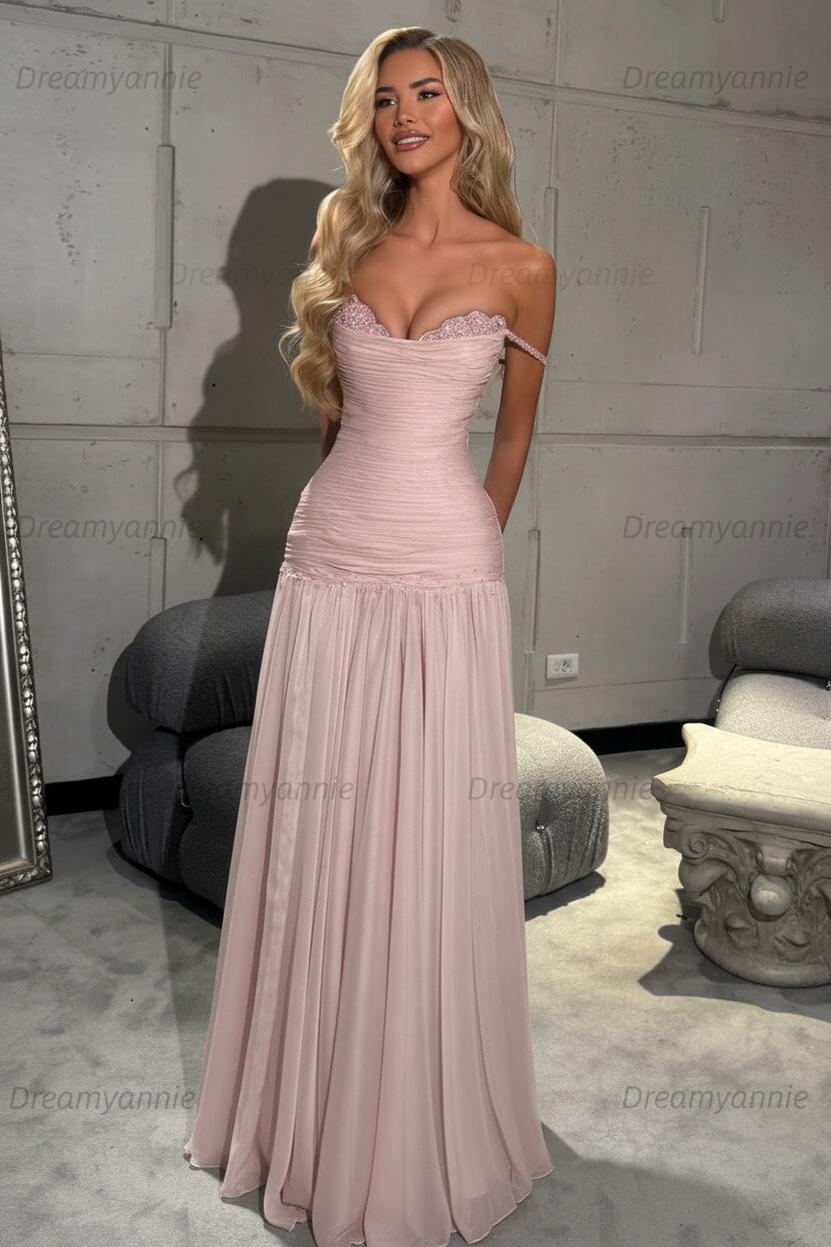 Dreamyannie Mint Green Off The Shoulder Prom Dress A Line Formal Evening Gown