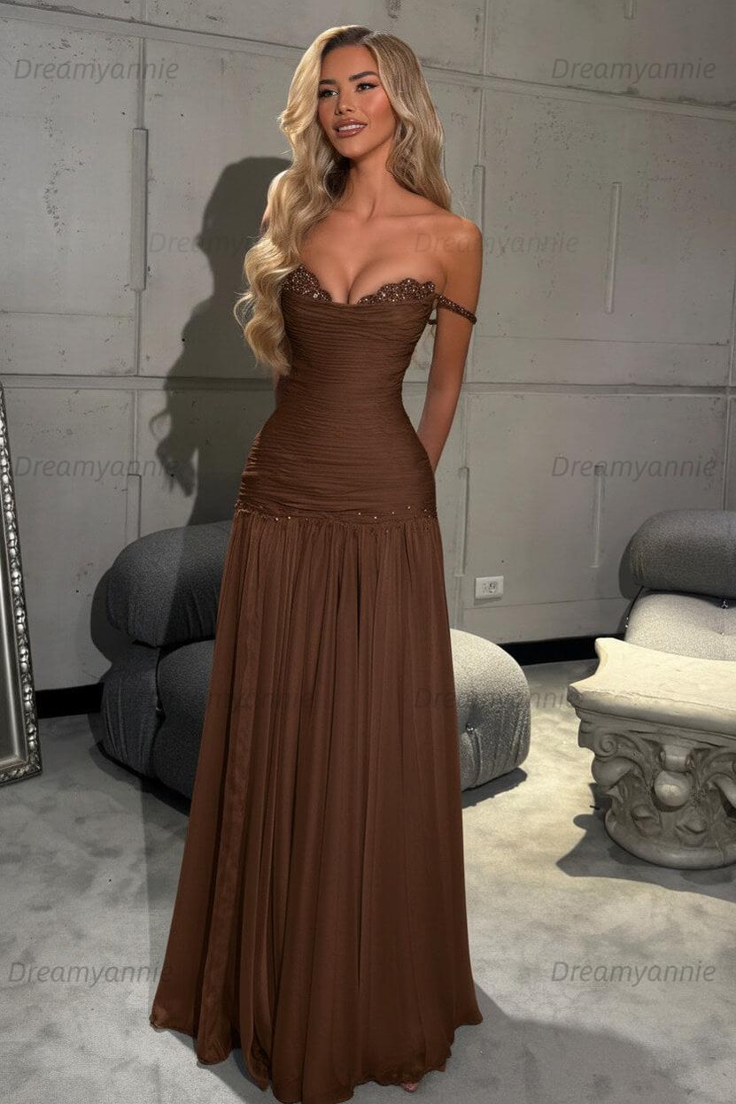 Dreamyannie Mint Green Off The Shoulder Prom Dress A Line Formal Evening Gown