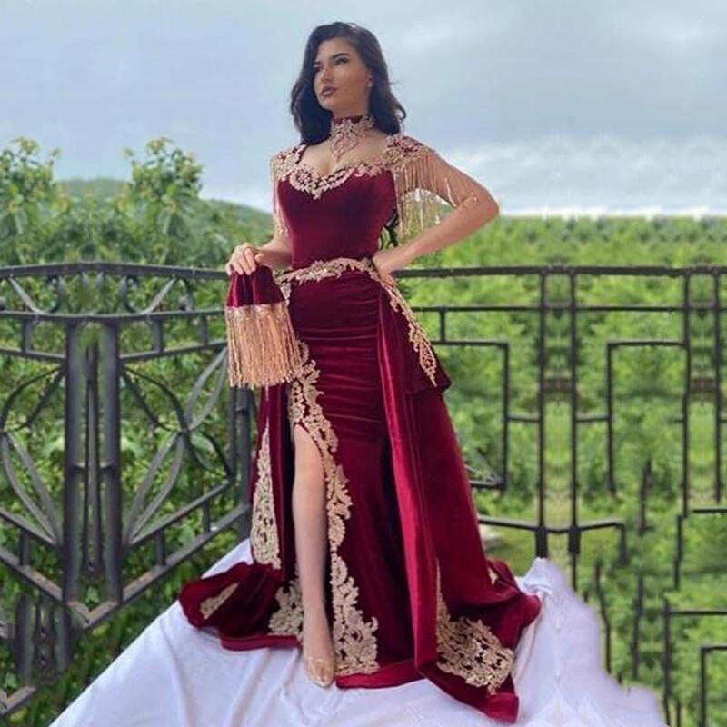 Dreamyannie Women Burgundy Velvet Christmas Party Dress Lace Appliques