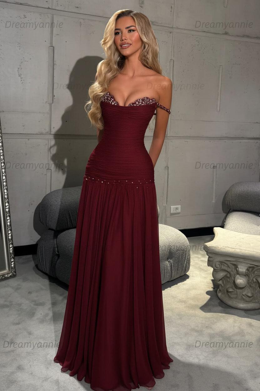 Dreamyannie Mint Green Off The Shoulder Prom Dress A Line Formal Evening Gown