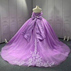 Lilac Quinceanera Dress Sweet 15 Evening Dress Crystal Sleeveless Beading Ball Gown Dress