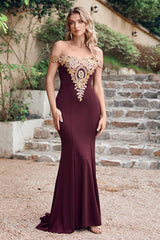 Plus Size Off the Shoulder Evening Dress Mermaid Bridesmaid Dress