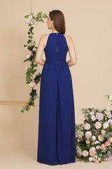 Chiffon Bridesmaid Dress Keyhole Neck Wedding Party Dress