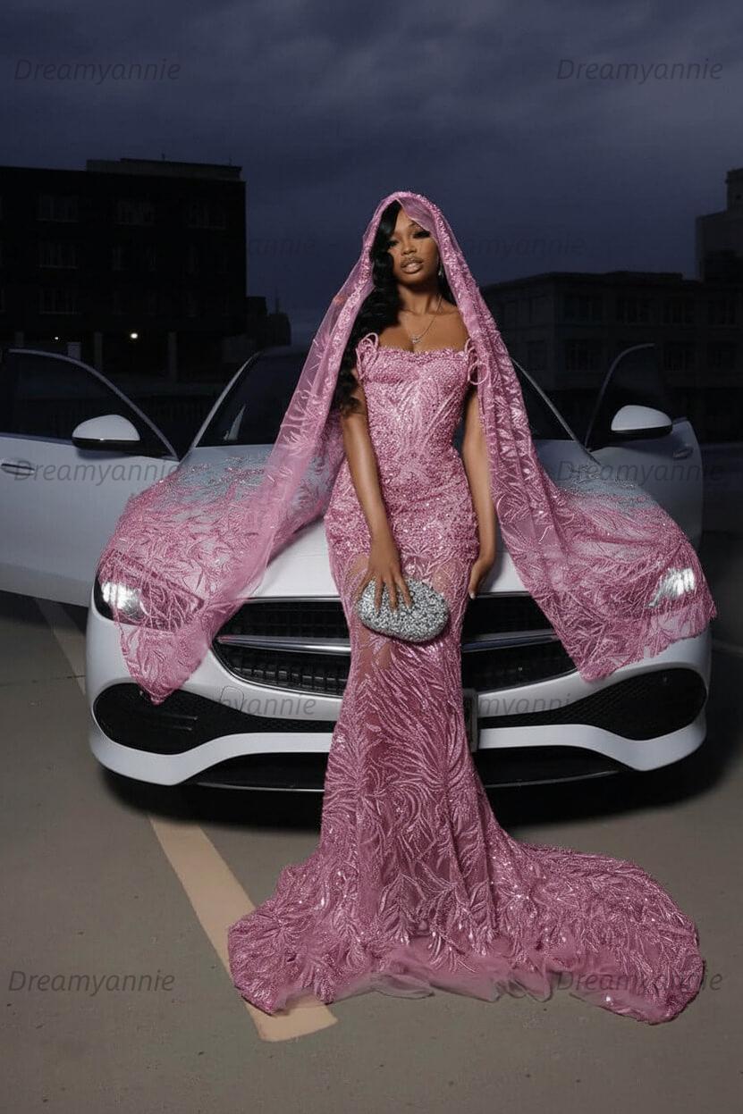 Strapless Silver Prom Dress Sequined Tulle Mermaid Formal Evening Dress