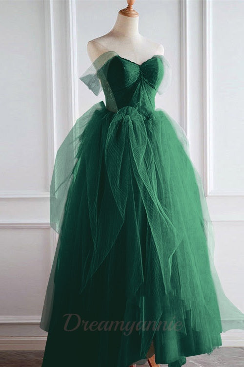 Champagne Prom Dress Off the Shoulder Tulle Lace Long Formal Dress Evening Dress