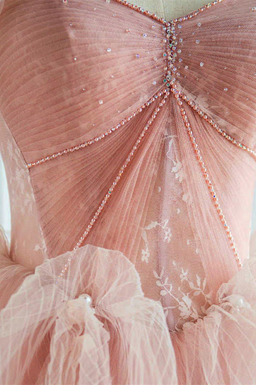 Champagne Prom Dress Off the Shoulder Tulle Lace Long Formal Dress Evening Dress