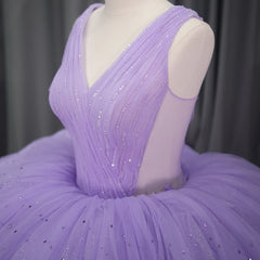 Charming Bling Quinceanera Dress 2024 Purple Corset Sweet 16 Dress V Neck Sleeveless Ball Gown Dress