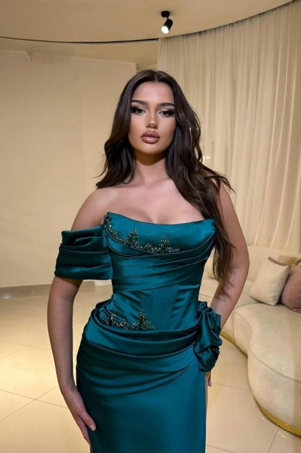 Column Satin Scoop Sleeveless Formal Dress