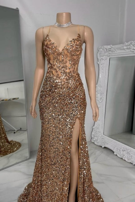 Column Tulle Spaghetti Straps Sleeveless Formal Dress With Rhinestone